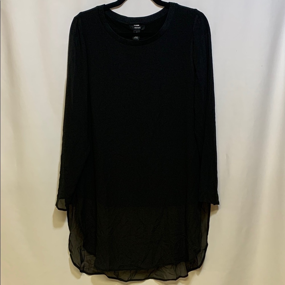 Alfani Black Long Sleeve Crew Neck Dress